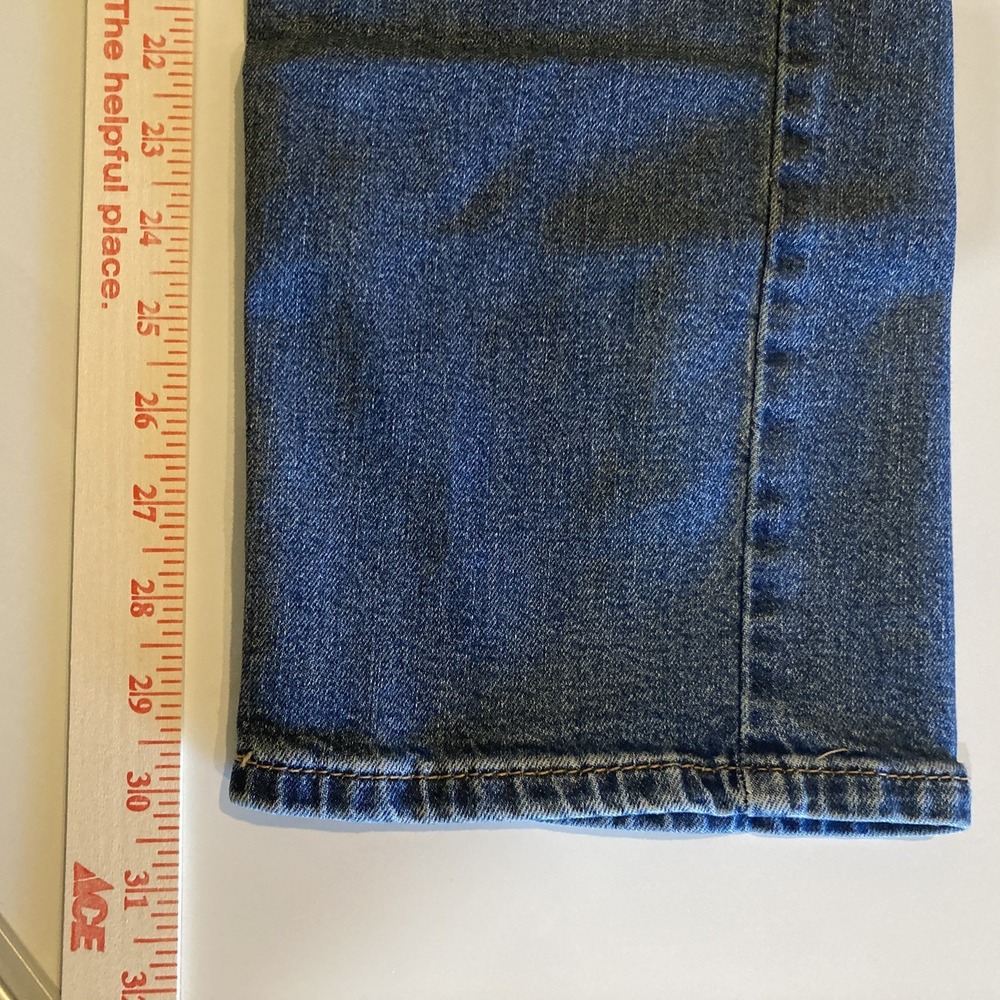 LEVI Jeans 514 Men 34x32 (Fits 34x30.5) Stretch Straight Fit Blue Western Cowboy - Picture 9 of 15